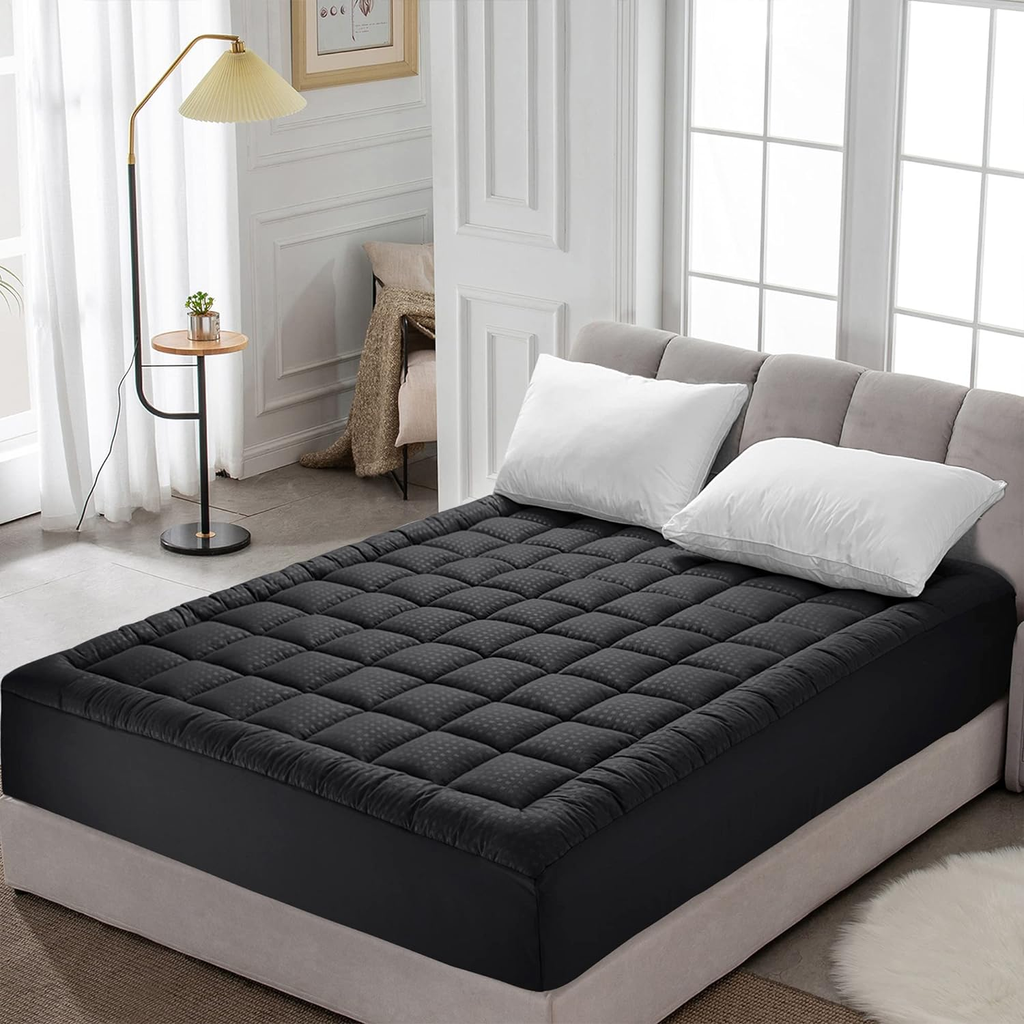 Quilted Mattress Pad Mattress Topper Mattress Protector, Deep Pocket Fit 8-21 Inch Mattresses, Soft Breathable Microfiber Cover