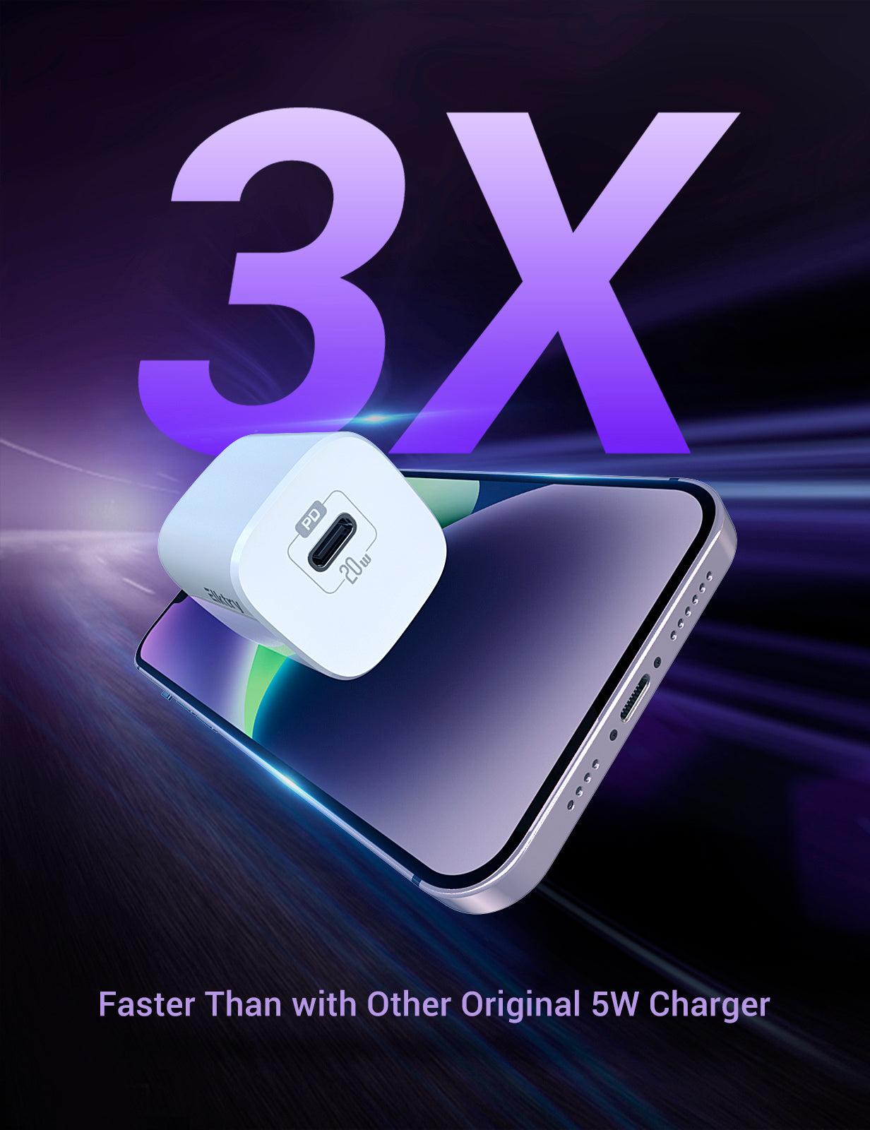 Neighbor Buy 20W USB-C Fast Charger with 2 Charging Cables Wall Adapter