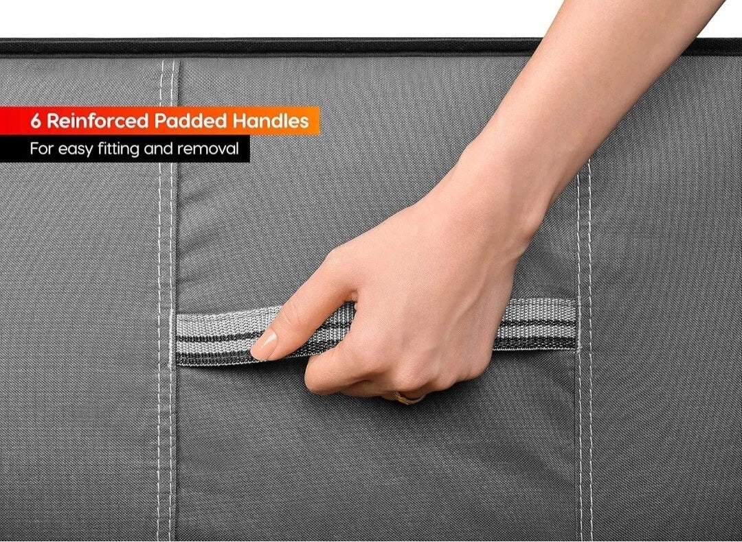 ULTCOVER 600D Tough Canvas Durable Rectangular Patio Table and Chair Cover - Waterproof Outdoor General Purpose Furniture Covers 88Lx62Wx28H inch
