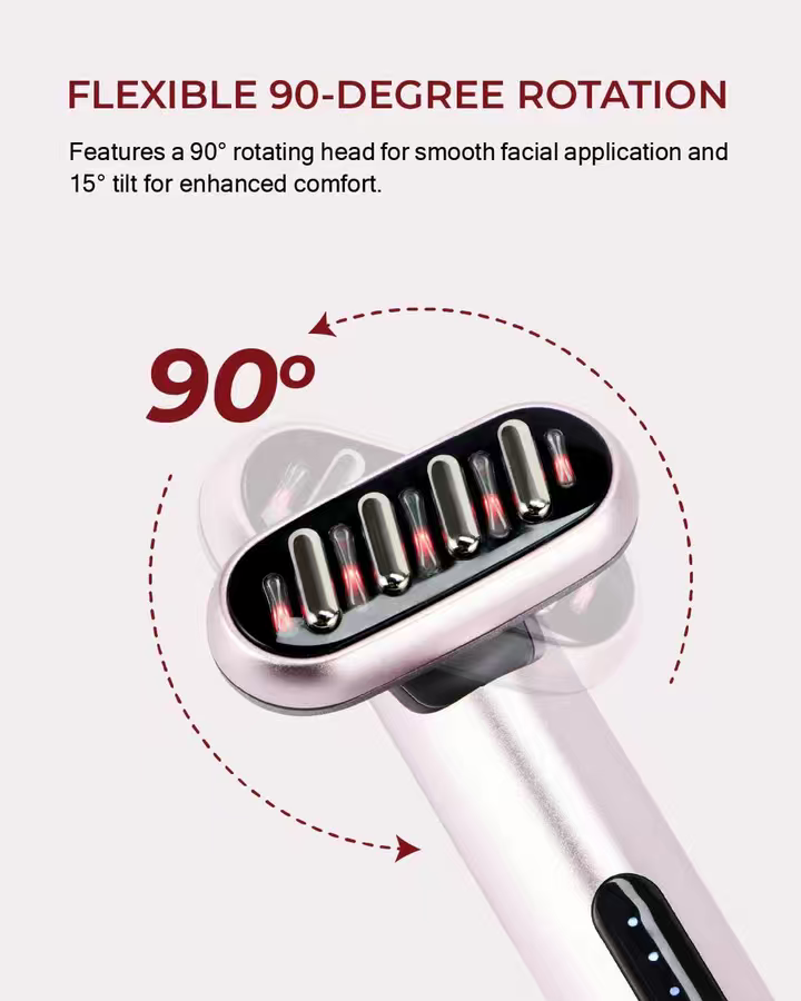 7-Color LED Light Therapy Facial Wand with Microcurrent – Anti-Aging Skin Rejuvenation Beauty Device