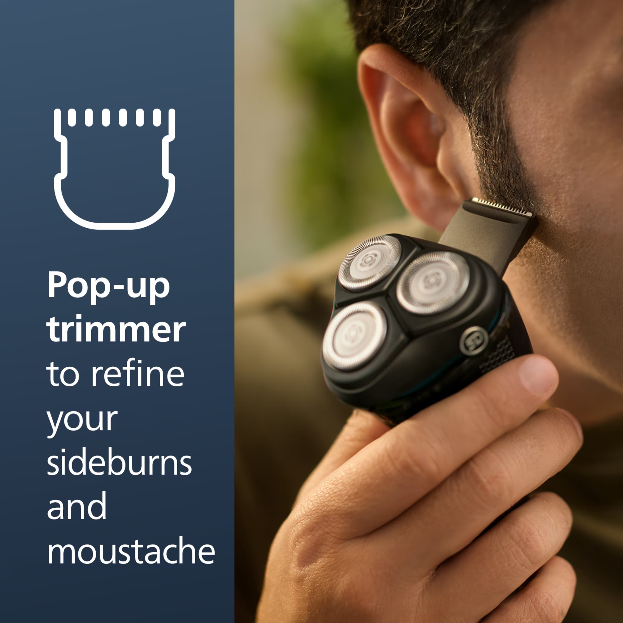 Philips Series 3000 Wet & Dry Rotary Electric Shaver with 5D Flex Heads, USB Charging & Protective Cap - Black