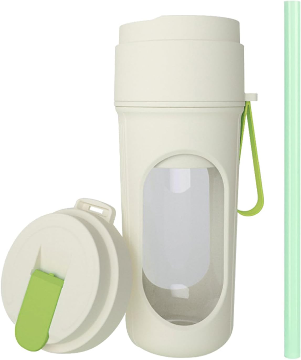 Portable Personal Blender, 450mL USB Rechargeable Smoothie Maker with 12 Blades & Travel Lid – CreamGreen