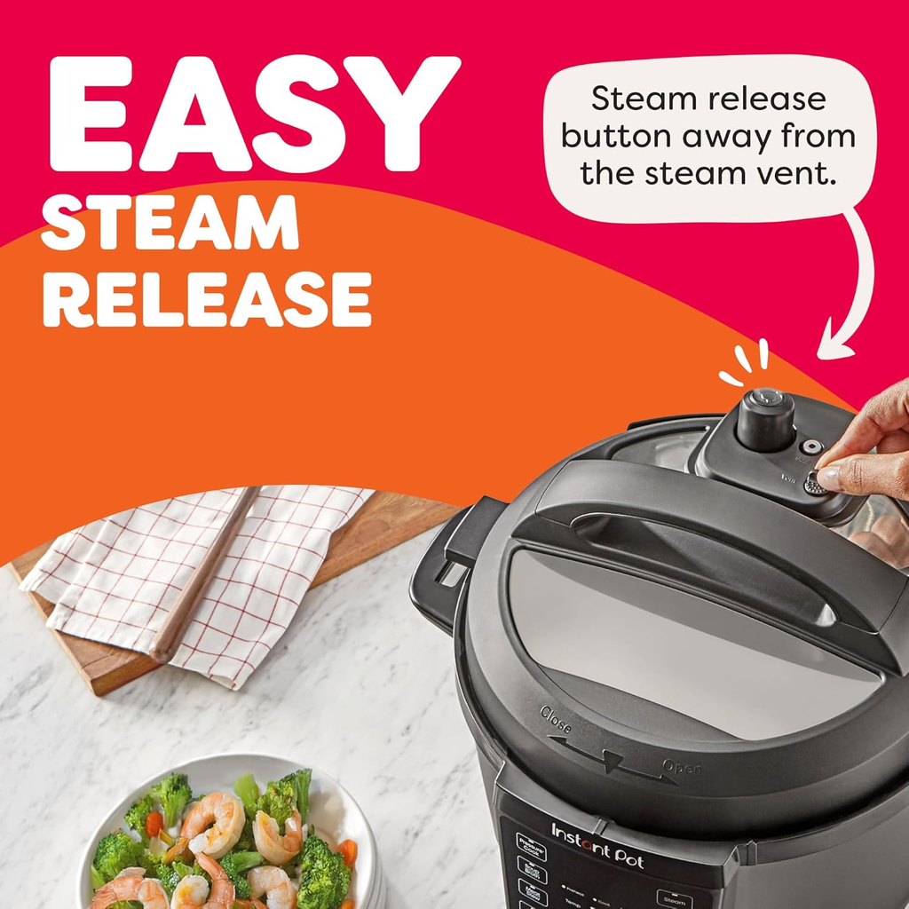Instant Pot RIO 7-in-1 Electric Multi-Cooker, 6 Quart Pressure Cooker, Slow Cooker, Rice Cooker, Steamer, Sauté and Yogurt Maker, Black