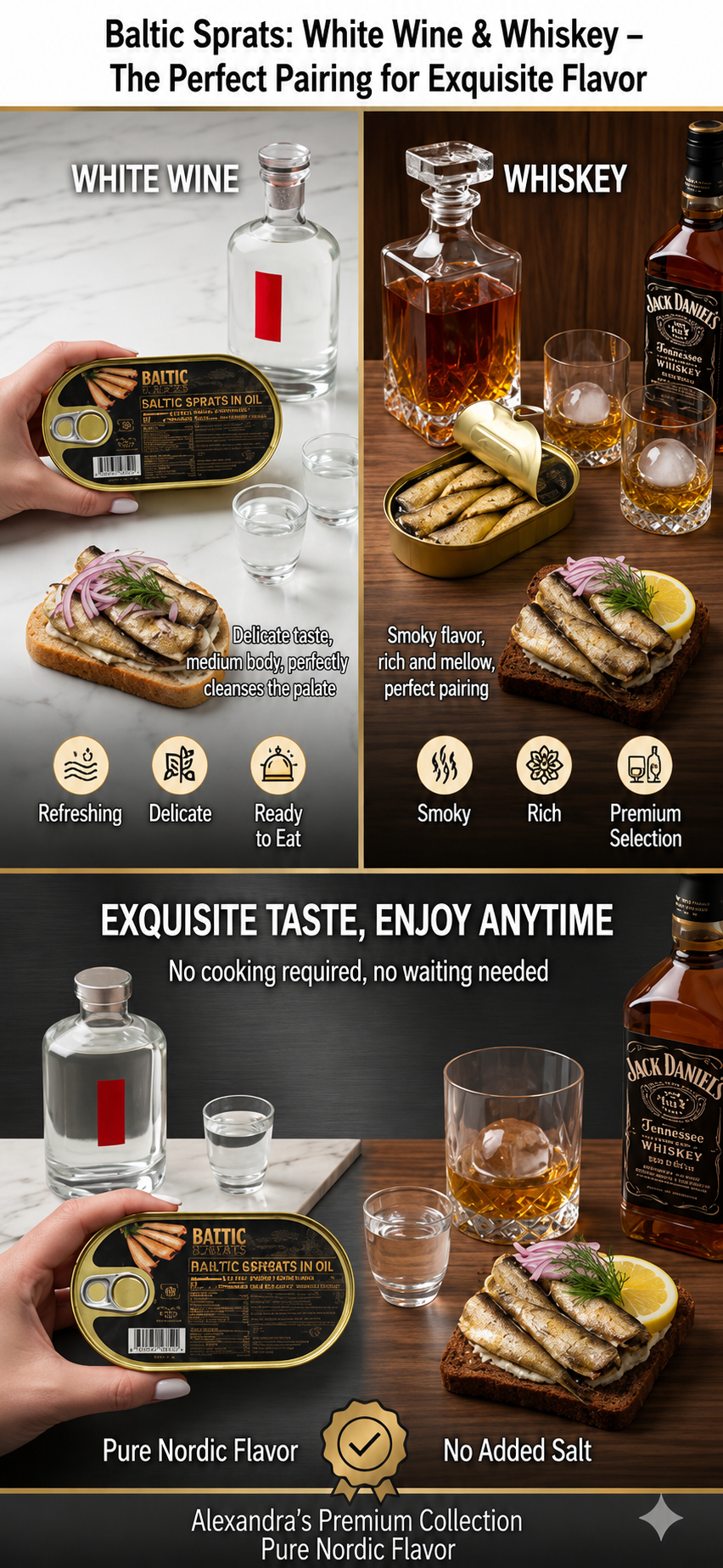 Baltic Sprats in Oil, Ready-to-Eat Canned Fish Snack, 2 Pack, Best Before May 2028