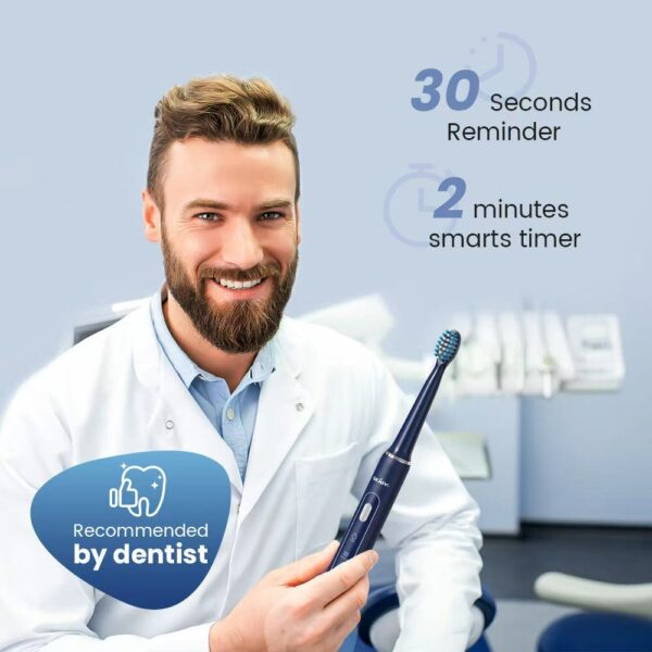 SEJOY Sonic Electric Toothbrush – Rechargeable Waterproof Toothbrush with 7 Brush Heads & 3 Cleaning Modes
