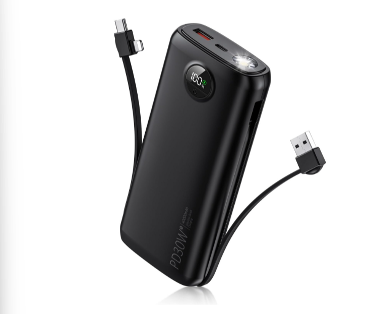 30W Fast Charging Power Bank 40000mAh Portable Charger with LED Display, USB & Type-C Ports, Built-in Flashlight for iPhone Android