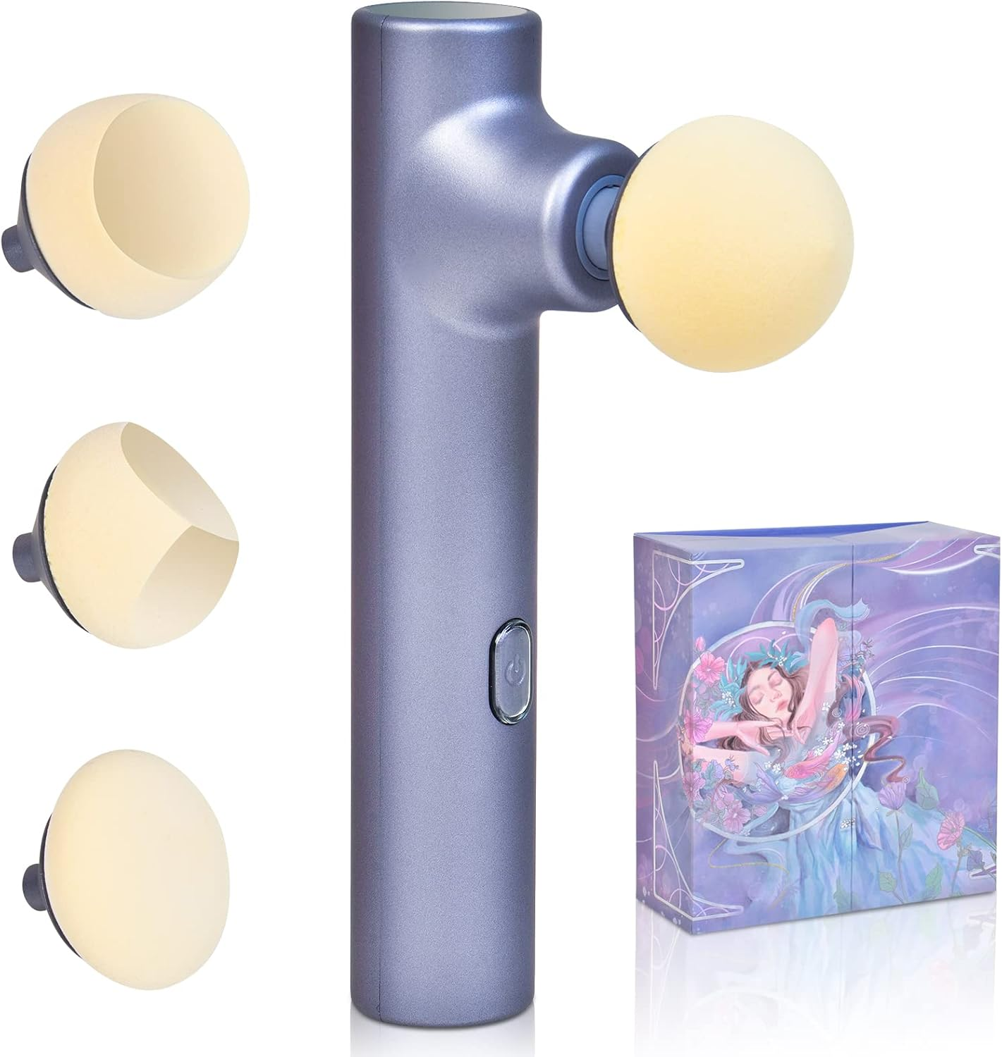 Electric Rotating Makeup Applicator with Replaceable Sponge Heads, Portable Foundation Blender Tool for Smooth & Even Coverage