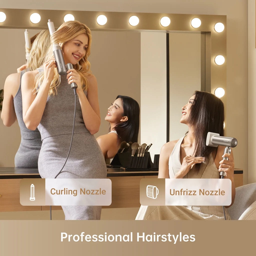 Open Box – Dreame Pocket Foldable High-Speed Ionic Hair Dryer with Styling Attachments & Travel Pouch