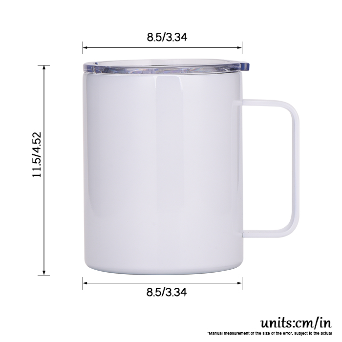 12oz Double Walled With Handle Mug 304 Stainless Steel Sublimation Customized Horoscope With Lid