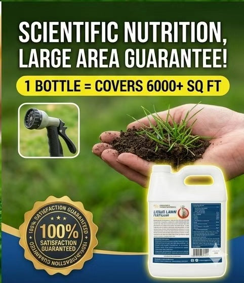 Eco Home & Garden Liquid Lawn Fertilizer 10-2-4 – Concentrated Nitrogen Liquid Food with Chelated Iron, Sulfur & Micronutrients – Pet & Animal Safe, Treats over 6,000 Sq. Ft. (1 Quart / 1 Liter)
