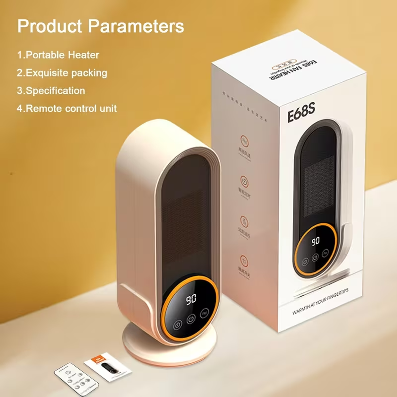 Portable Space Heater 1200W – Fast Heating PTC Ceramic Heater with Remote, Adjustable Thermostat & Timer for Home, Office & Bedroom