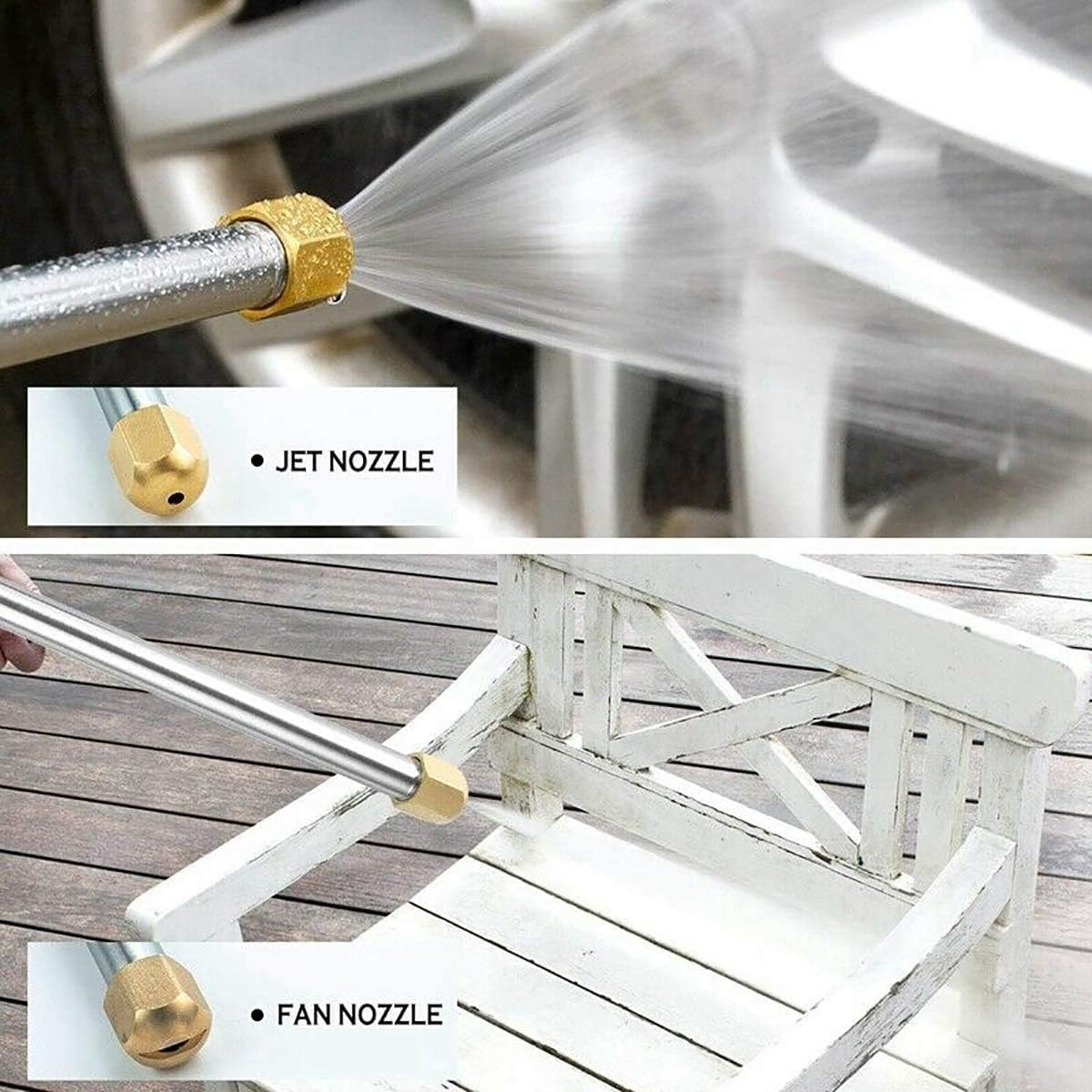 750mm Extra Long High Pressure Garden Hose Nozzle – Adjustable Metal Spray Wand
