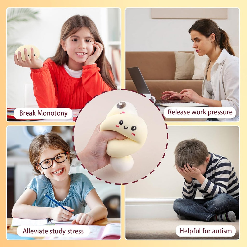 Dumpling Squishy Night Light – Soft TPR Sensory Fidget Toy for Kids & Adults | 10 × 10 × 5 cm