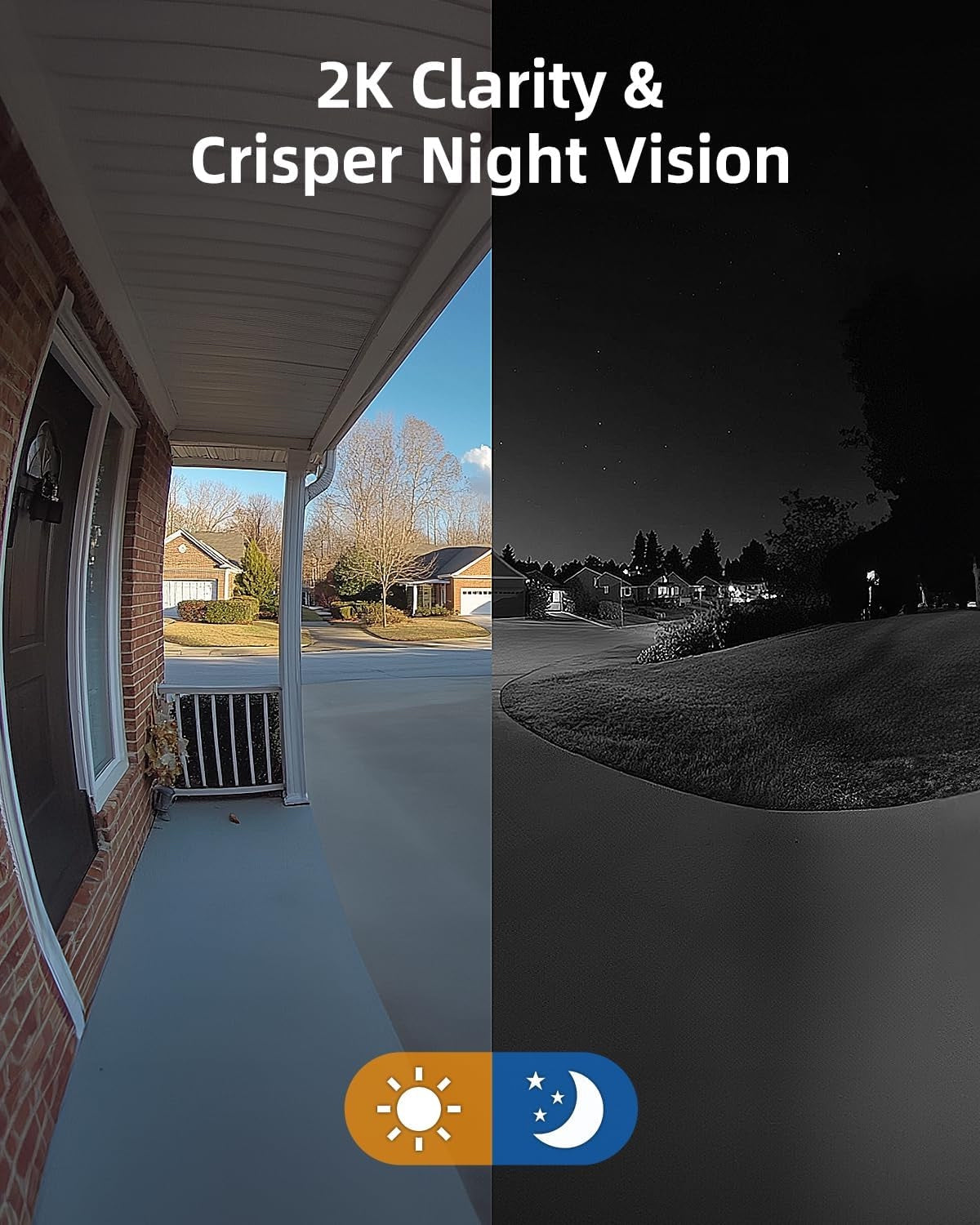 Wireless 2K Video Doorbell Camera – Smart WiFi Doorbell with PIR Motion Detection, Night Vision & Two-Way Audio