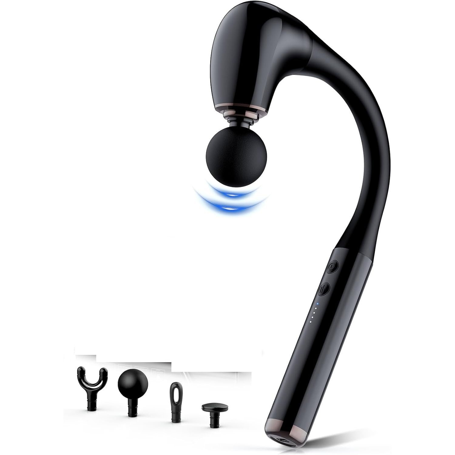 Deep Tissue Massage Gun with Extended Handle – Portable Muscle Massager for Neck, Back and Full Body Relief