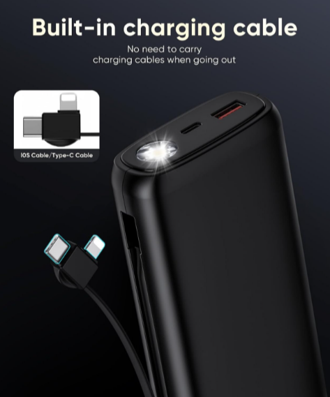 30W Fast Charging Power Bank 40000mAh Portable Charger with LED Display, USB & Type-C Ports, Built-in Flashlight for iPhone Android