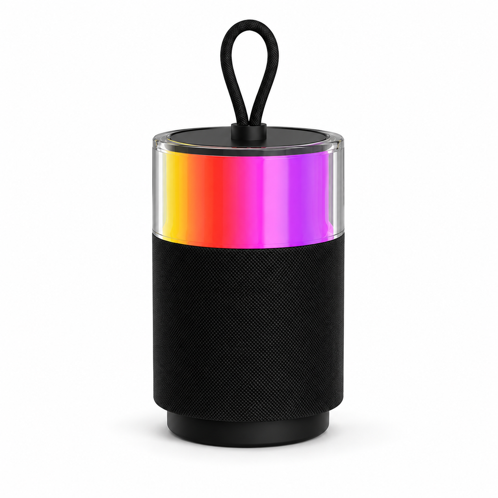 Portable Bluetooth Speaker with RGB Ambient Light, TF Card Support, USB-C Rechargeable Wireless Speaker