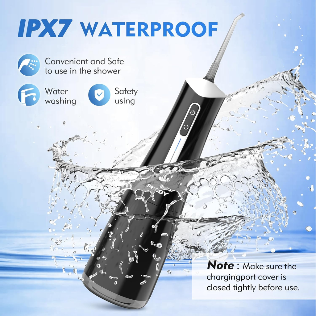 Water Flosser Cordless Oral Irrigator with 300ML Tank, 4 Modes & Multiple Jet Tips – USB Rechargeable Portable Dental Cleaner
