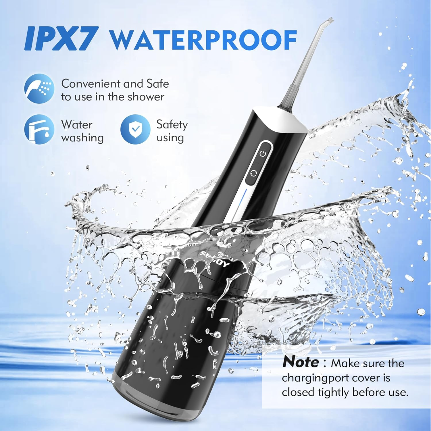 Water Flosser Cordless Oral Irrigator with 300ML Tank, 4 Modes & Multiple Jet Tips – USB Rechargeable Portable Dental Cleaner