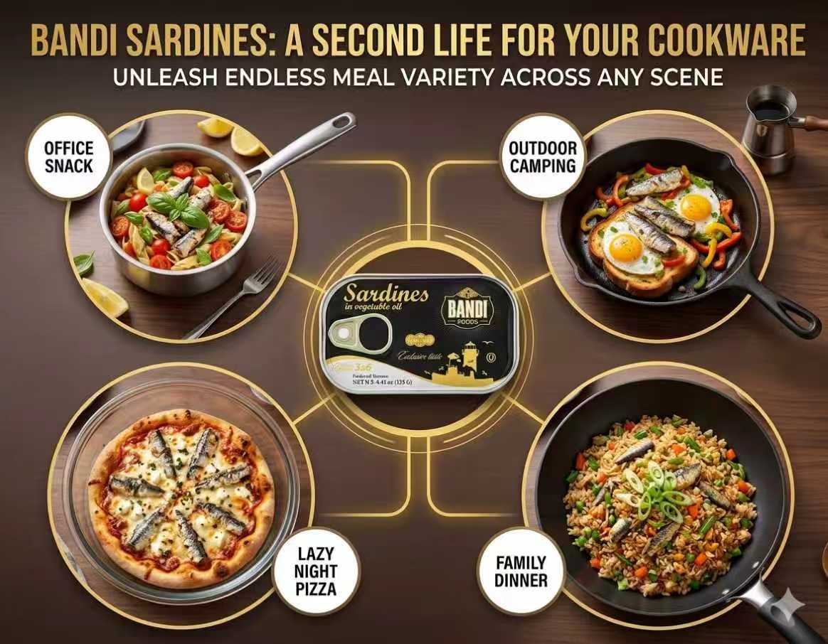 BANDI FOODS Sardines in Vegetable Oil – Wild Caught, 1460mg Omega-3 per Serving, Exclusive Taste, Product of Morocco, Net Wt. 4.41 oz (125 g), Best Before Dec 31, 2029