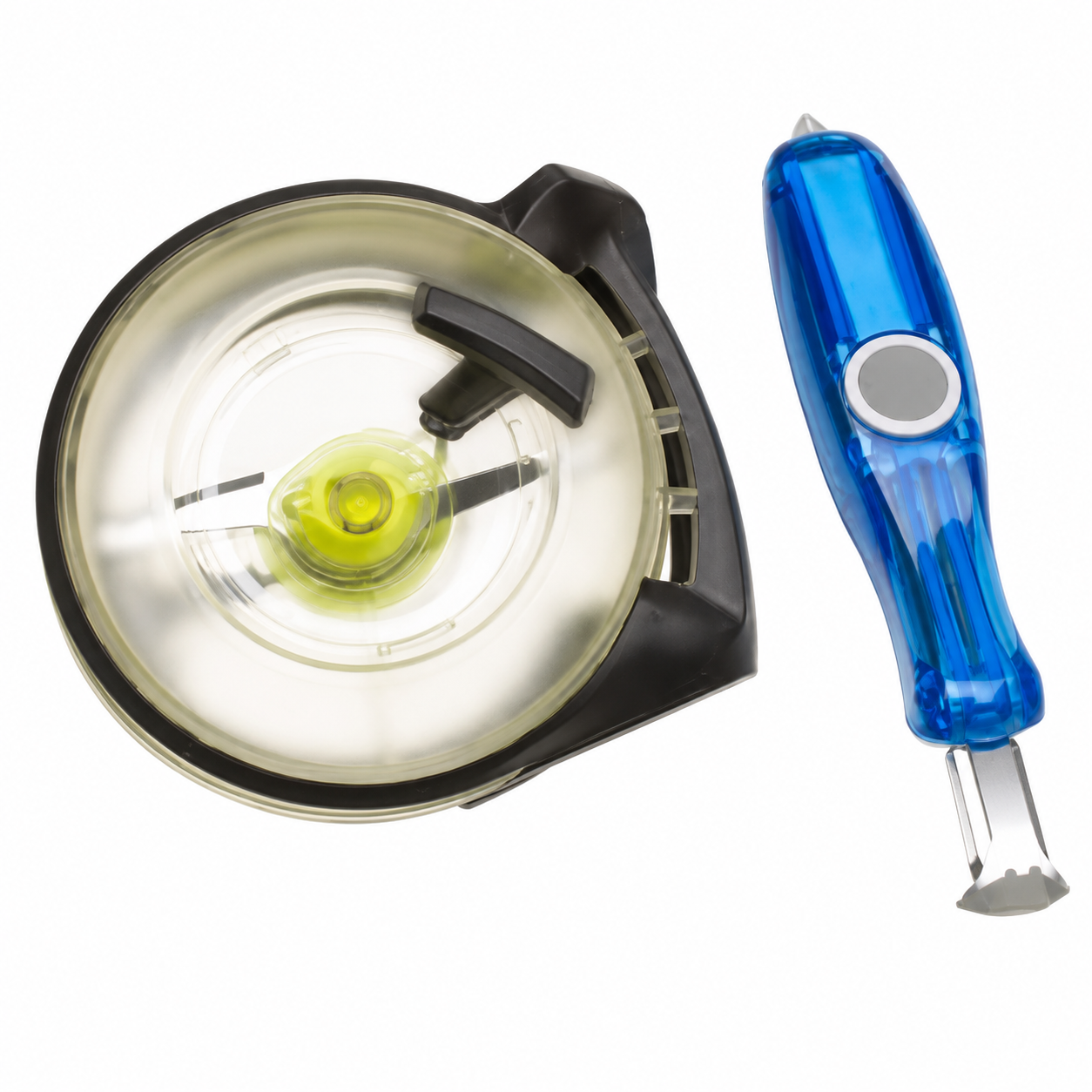 Manual Pull-Cord Herb Chopper with Removable Metal Blades, Optional Fruit Peeler
