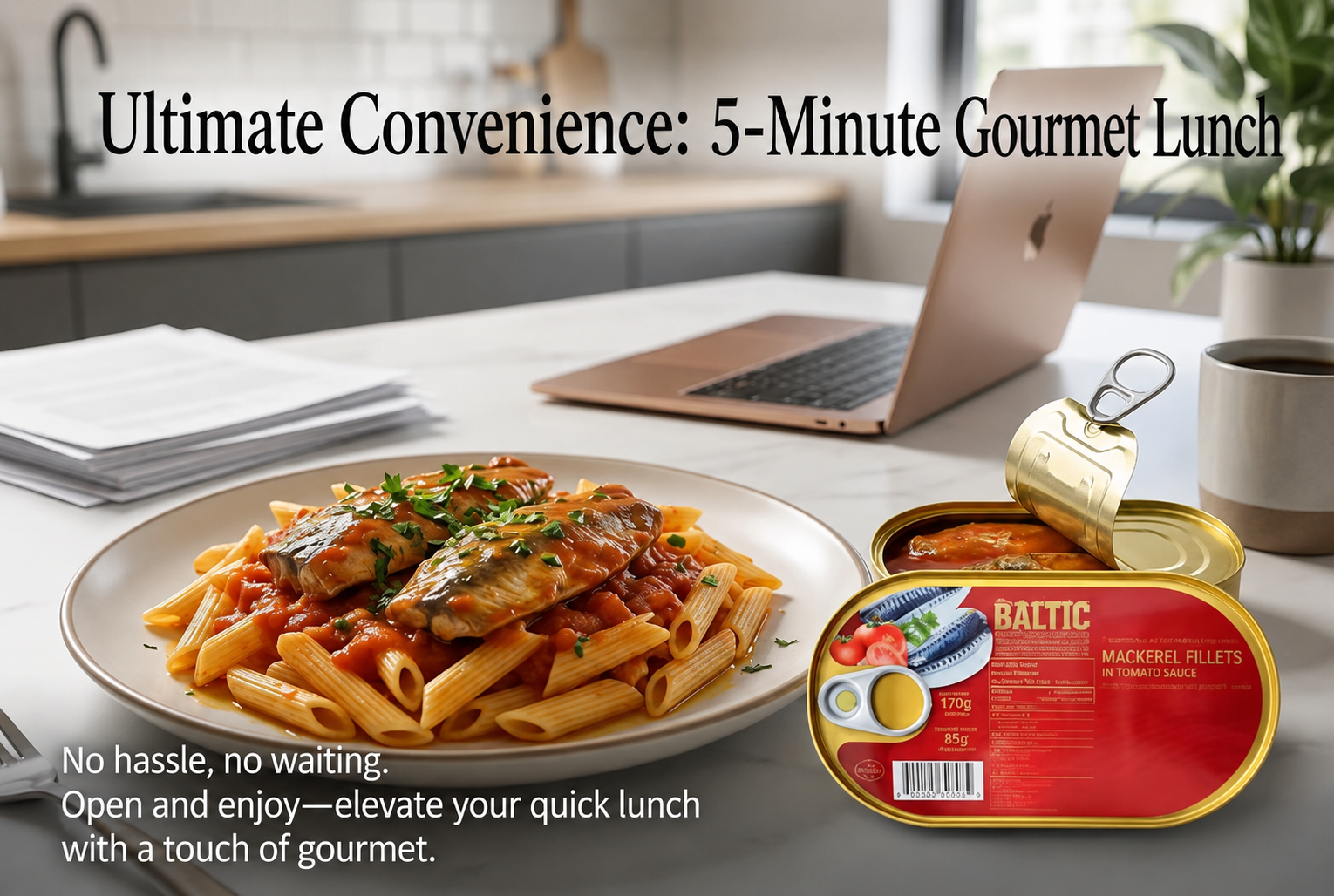 Baltic Mackerel Fillets in Tomato Sauce – Ready-to-Eat Seafood Meal, Best Before May 2027