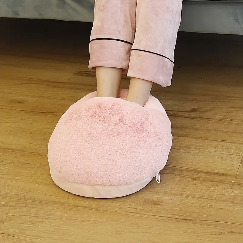 USB Electric Foot Warmer with Soft Faux Rabbit Fur Lining