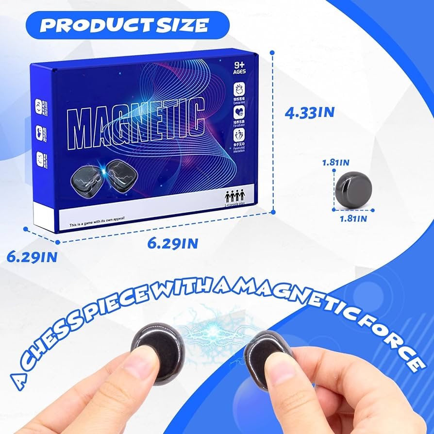 Magnetic Strategy Board Game – Brain Training Chess Game for Kids & Adults, Portable Travel Puzzle Toy