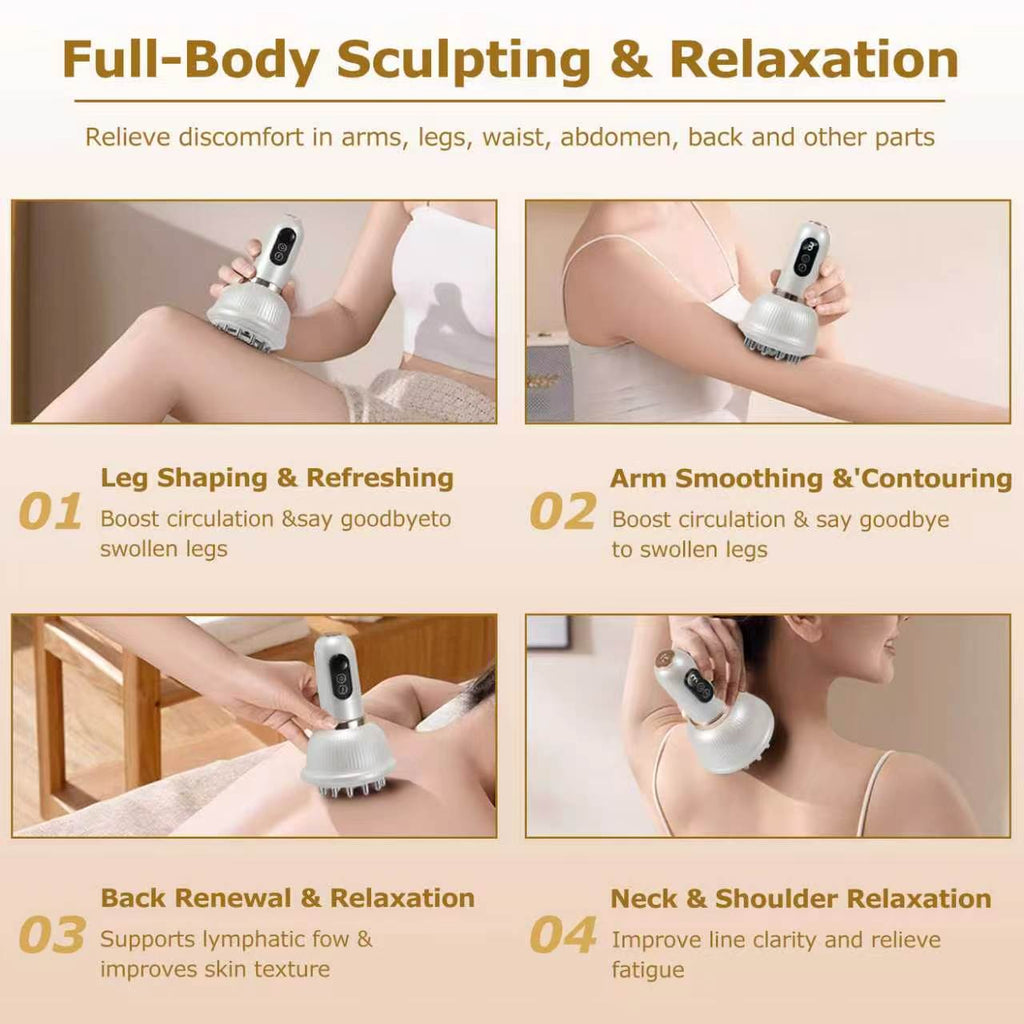 Rechargeable Abdominal Massager with Heat, Vibration, 3 Modes & 9 Intensity Levels