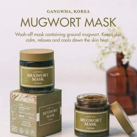 I’m From Mugwort Mask & Ginseng Mask Set, 2-Pack Wash-Off Facial Mask, Mugwort 100g + Ginseng 120g, Moisturizing, Smoothing & Refreshing Skin Care Mask
