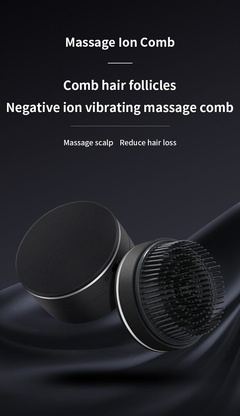 Mini Negative Ion Hair Brush with Mirror – Anti-Frizz Scalp Massage Comb