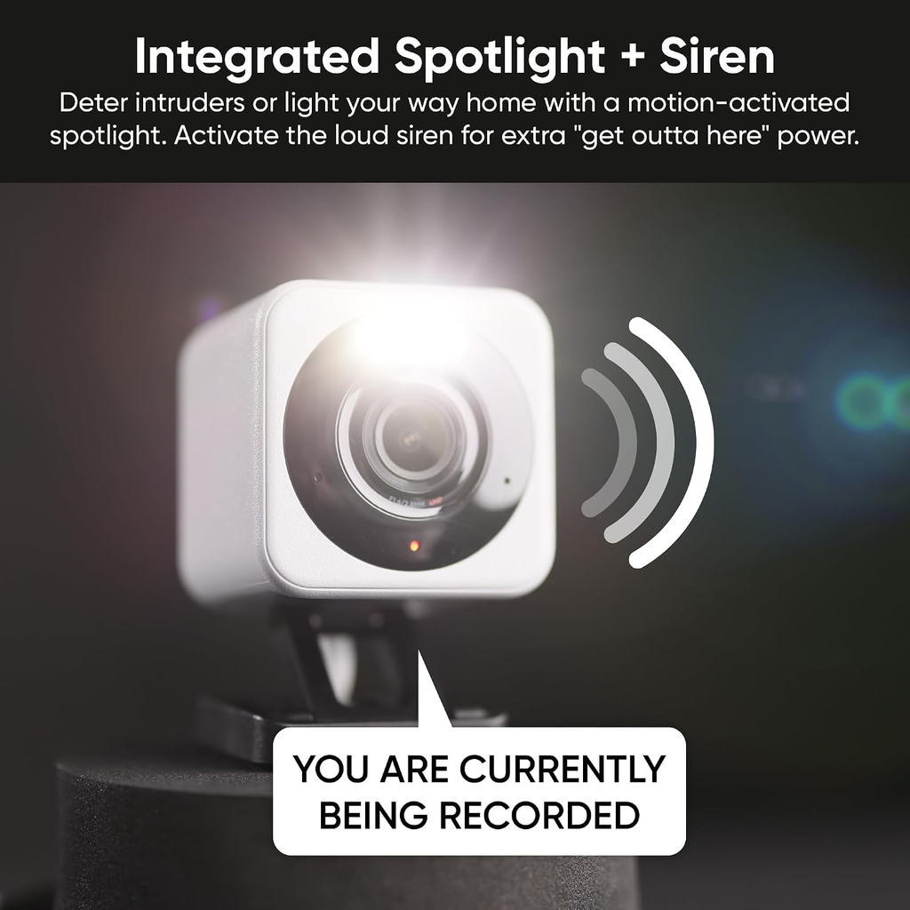 WYZE Cam v4 2.5K Indoor/Outdoor Wi-Fi Security Camera with Colour Night Vision – White